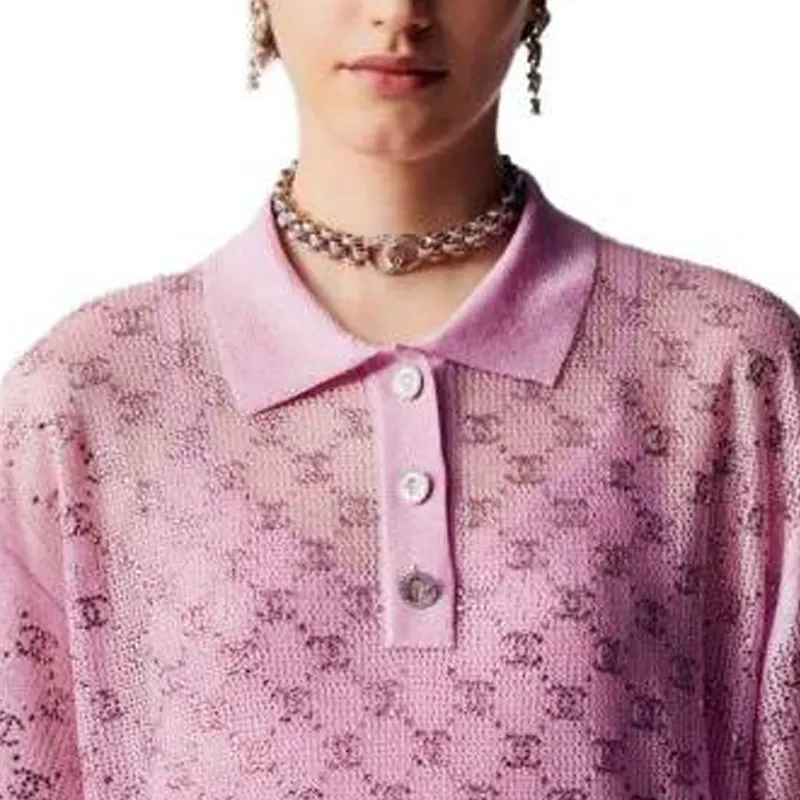 CHANEL Short-Sleeved Dresses Women's Light Pink Red-3