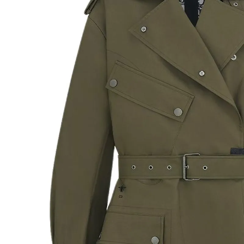 DIOR Trench Coats Women's Green-4