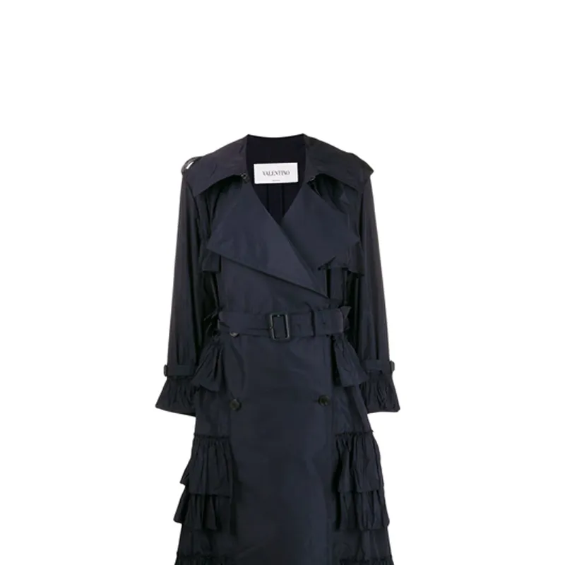 Valentino Trench Coat Women's Dark Blue-4