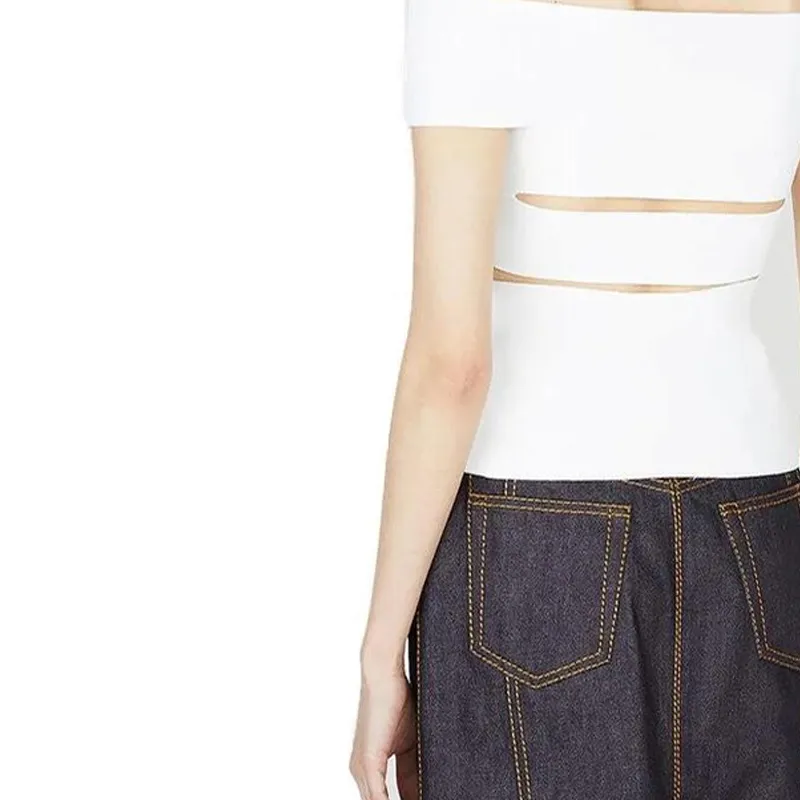 Alexander McQueen Cut Out Off Shoulder Stretch Top-2