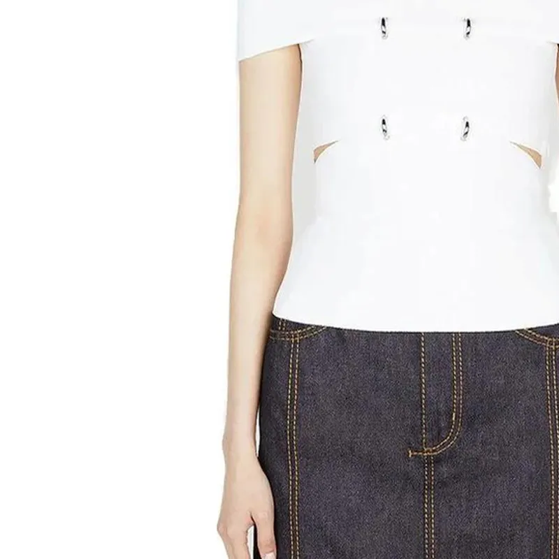 Alexander McQueen Cut Out Off Shoulder Stretch Top-3