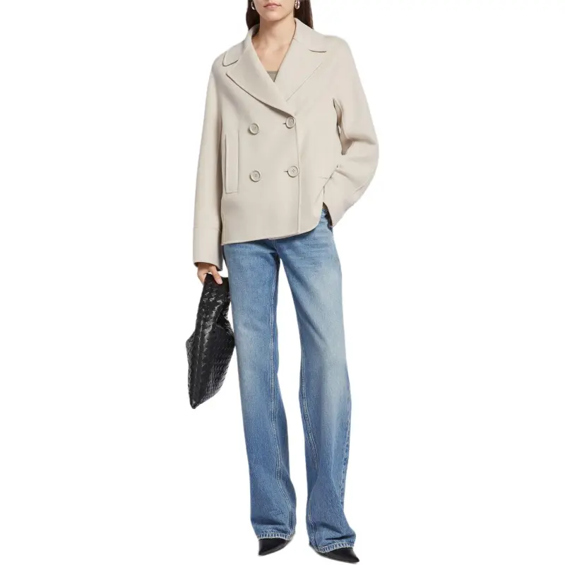 'S MAX MARA Double Breasted Long Sleeved Coat-2