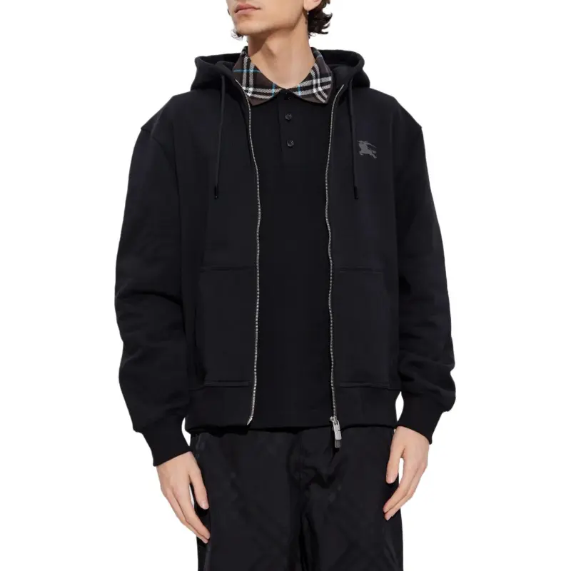 Burberry Ekd Motif Zip Up Drawstring Hoodie-2