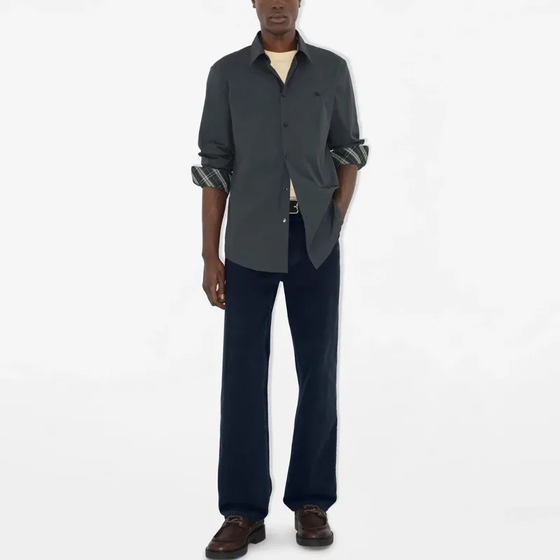 Burberry Logo Embroidered Buttoned Shirt-2