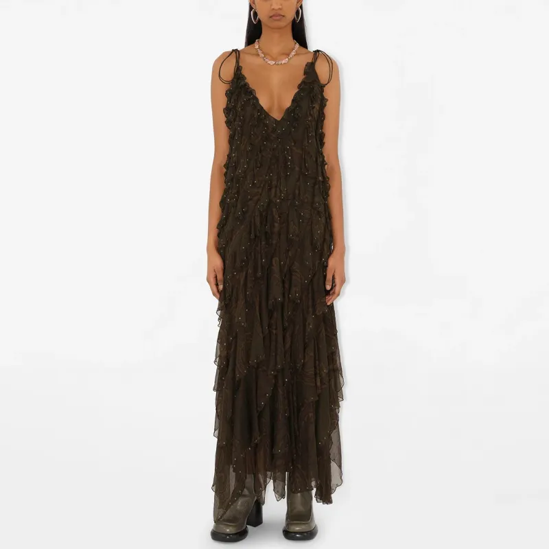Burberry SS24 Slip Dresses Women's Olive-2