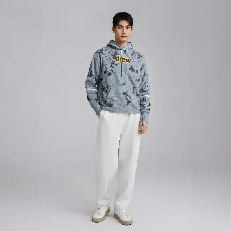 Drew House Letter Logo Series Sweatshirts Unisex Heather Gray-2
