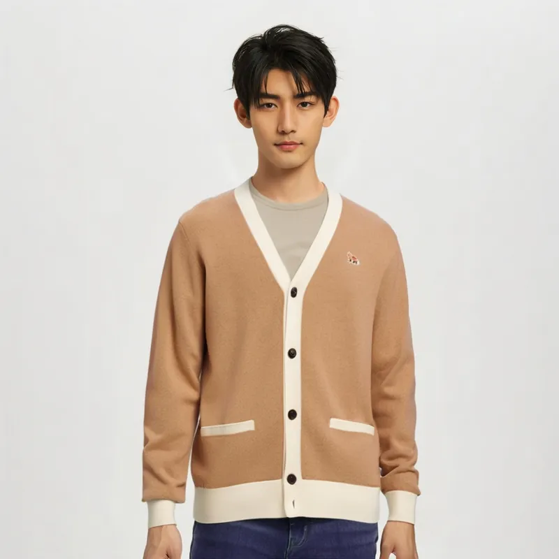Maison Kitsune Maison Kitsune Back To Series Sweaters Unisex Khaki-2