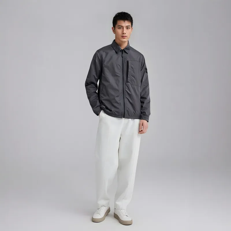 STONE ISLAND Compass Patch Collared Zip Up Jacket-2