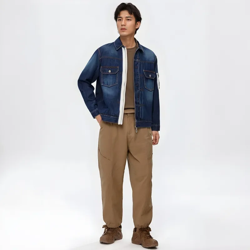Sacai Layered Effect Buttoned Denim Jacket-3
