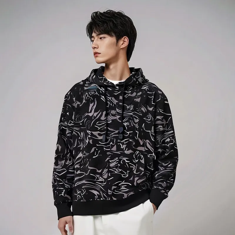 Bape A BATHING APE Marbling Camo Relaxed Fit Pullover Hoodie-6