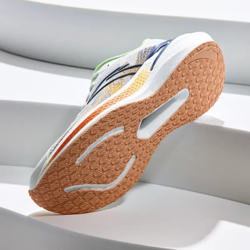 Anta Cushioning Wear-Resistant Low-Top Casual Running Shoes Men's White Green Orange-4
