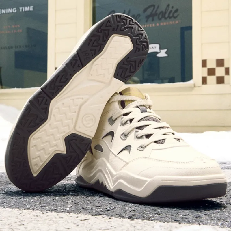361° Type burn 4 Warm Slip Resistant High Top Skateboard Shoes Men's Beige Gray-5