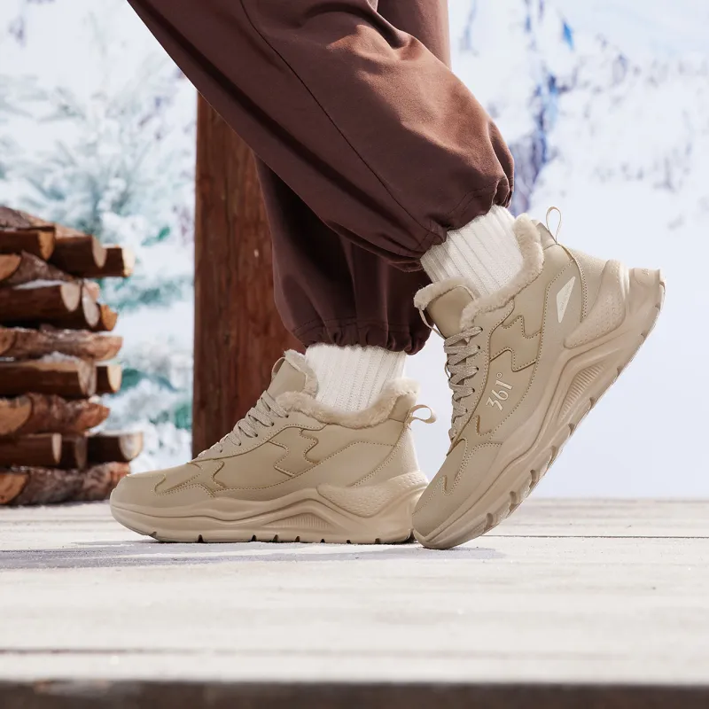 361° Warm Wear Resistant Slip Resistant Water Resistant Mid Top Casual Shoes Women's Wheat Brown-4