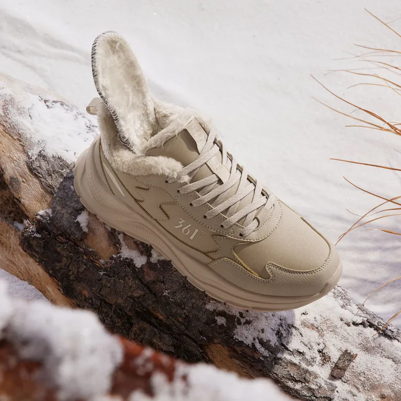 361° Warm Wear Resistant Slip Resistant Water Resistant Mid Top Casual Shoes Women's Wheat Brown-2