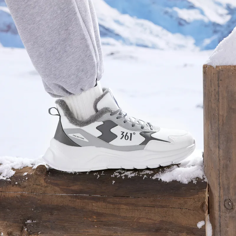361° Durable Warm Low-Top Casual Shoes Men's Gray White-3