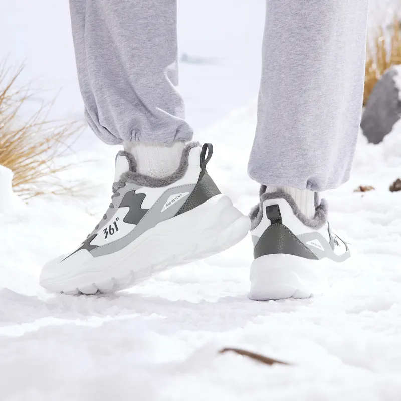 361° Durable Warm Low-Top Casual Shoes Men's Gray White-2