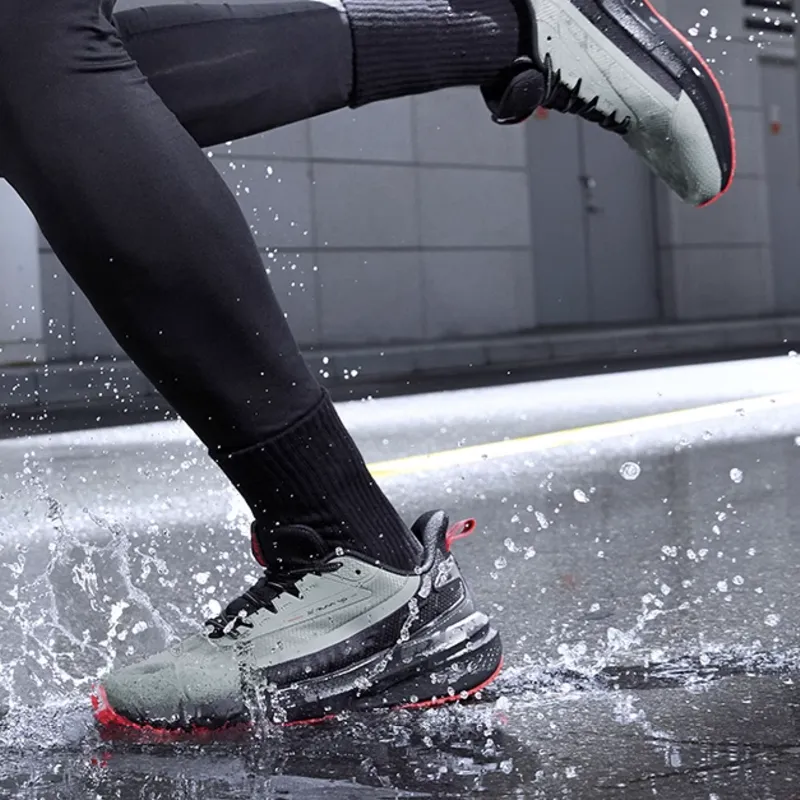 361° Rainy Day 7.0 Cushioning Anti Slip And Wear Resistant Low Top Casual Running Shoes Men's Gray Black-3
