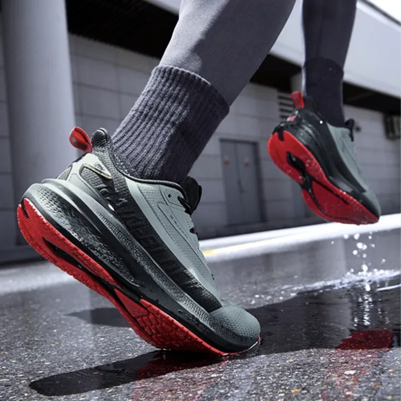 361° Rainy Day 7.0 Cushioning Anti Slip And Wear Resistant Low Top Casual Running Shoes Men's Gray Black-5