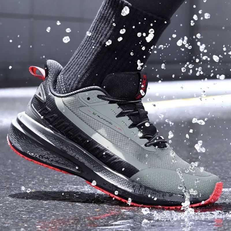 361° Rainy Day 7.0 Cushioning Anti Slip And Wear Resistant Low Top Casual Running Shoes Men's Gray Black-2