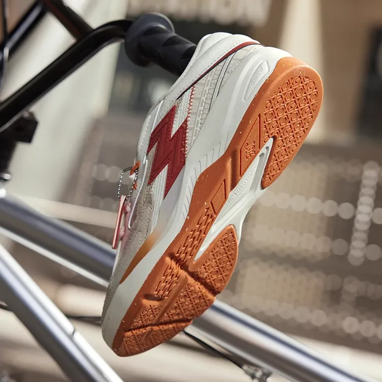361° Wear-Resistant Slip-Resistant Coverage Low-Top Skateboard Shoes Men's White Red-5