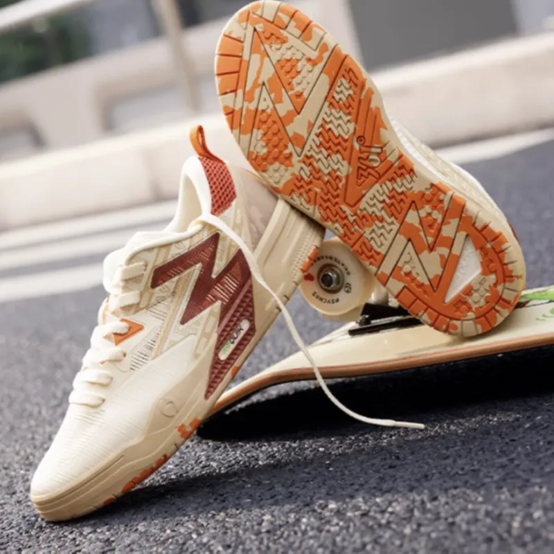 361° Wear Resistant Slip Resistant Coverage Low Top Skateboard Shoes Men's White Red-4