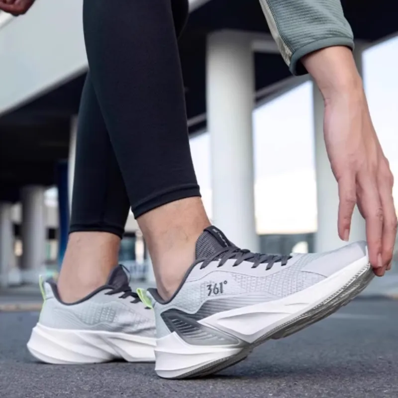 361° Cushioning Anti Slip And Wear Resistant Low Top Casual Training Running Shoes Men's White Black-4