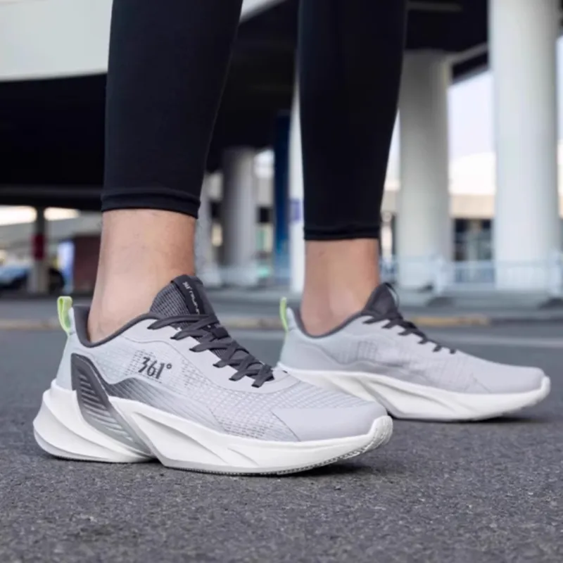 361° Cushioning Anti Slip And Wear Resistant Low Top Casual Training Running Shoes Men's White Black-1