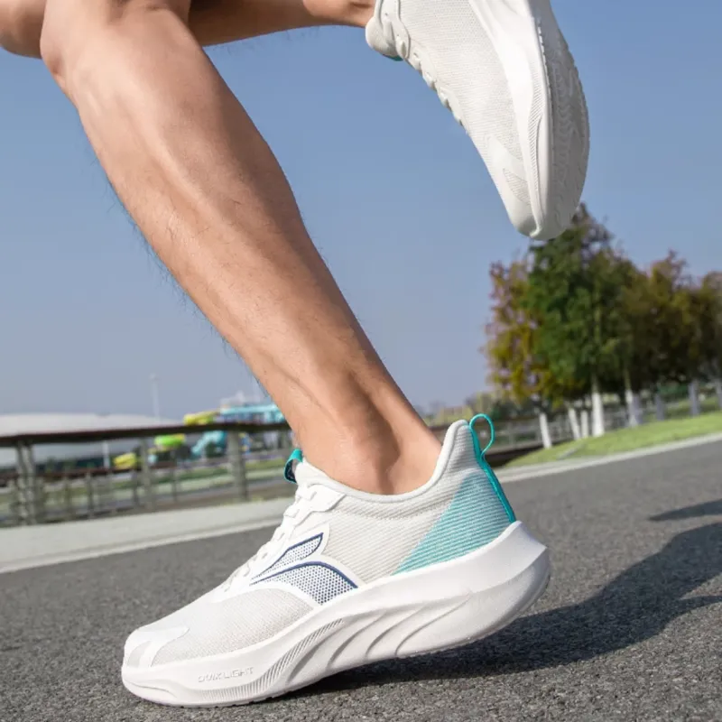361° Anti-Slip And Wear-Resistant Lightweight Low-Top Casual Sprint Running Shoes Men's White Blue-5