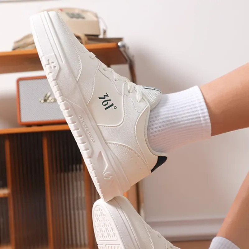 361° Coverage Anti-Slip And Wear-Resistant Low-Top Skateboard Shoes Men's White Teal Blue-2