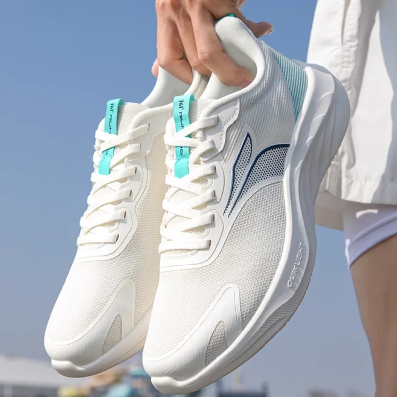 361° Anti-Slip And Wear-Resistant Lightweight Low-Top Casual Sprint Running Shoes Men's White Blue-3