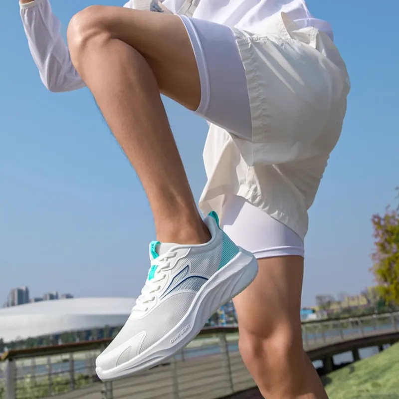 361° Anti-Slip And Wear-Resistant Lightweight Low-Top Casual Sprint Running Shoes Men's White Blue-2