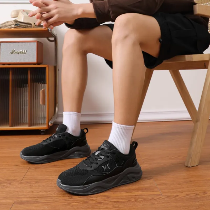 361° Lightweight Anti-Slip And Wear-Resistant Low-Top Casual Shoes Men's Black Gray-1