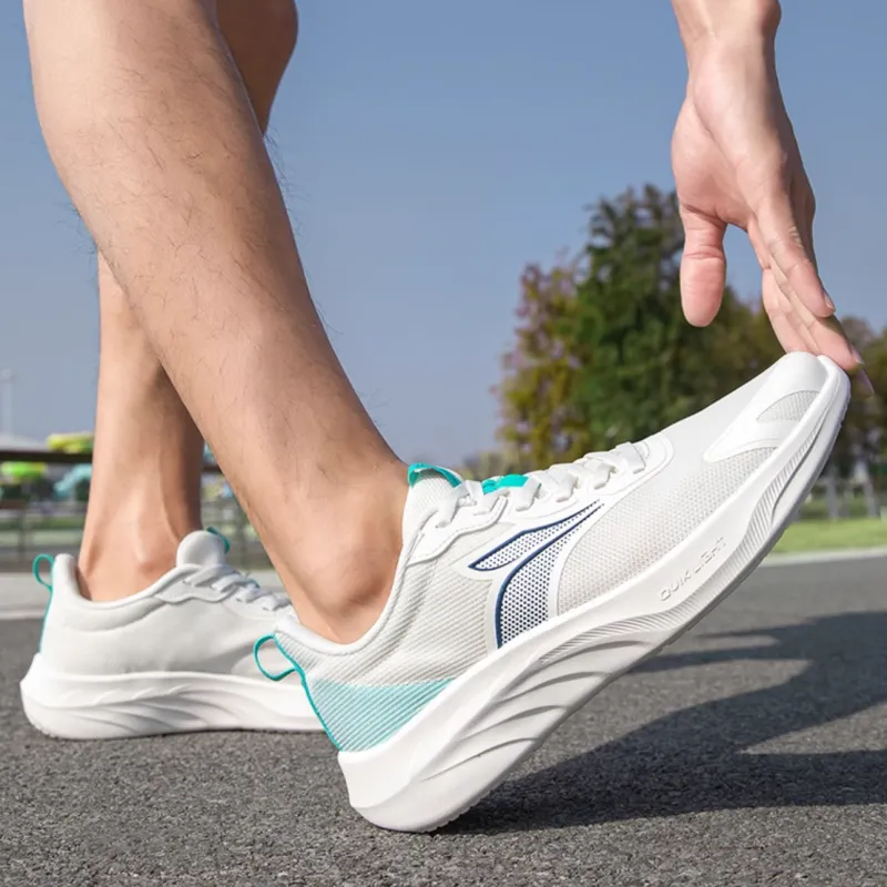 361° Anti-Slip And Wear-Resistant Lightweight Low-Top Casual Sprint Running Shoes Men's White Blue-4