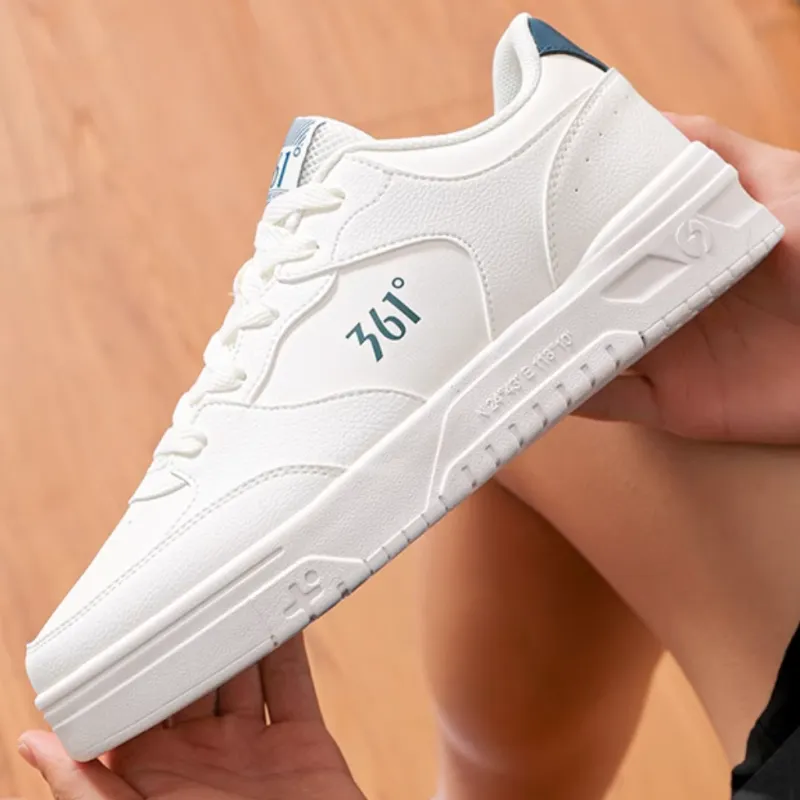 361° Coverage Anti-Slip And Wear-Resistant Low-Top Skateboard Shoes Men's White Teal Blue-3
