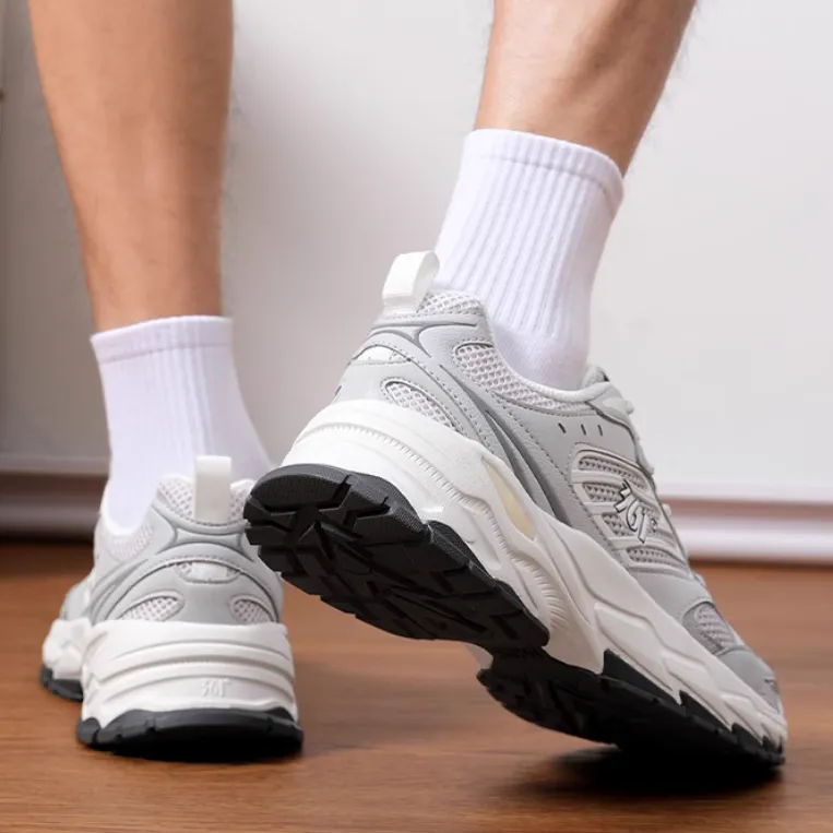 361° Cushioned Wear-Resistant Breathable Low-Top Chunky Sneakers Men's Gray-2