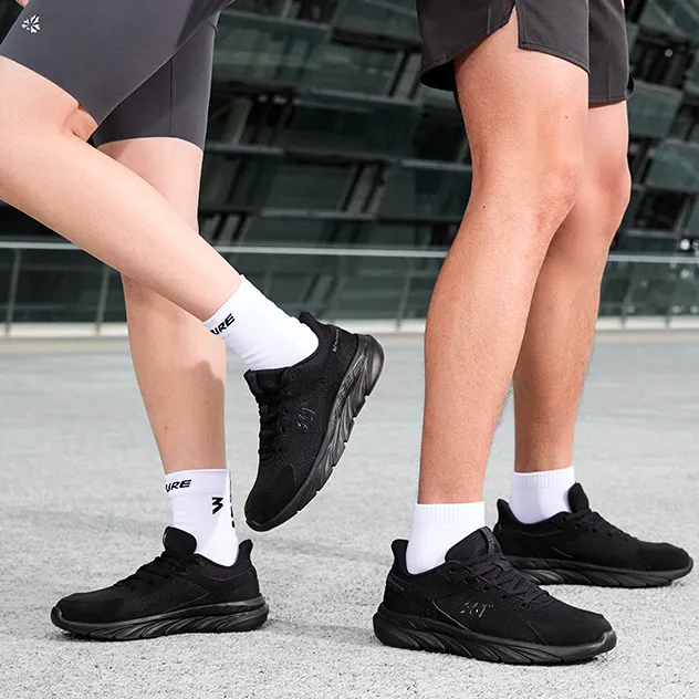 361° Abrasion Resistant Low Top Running Shoes Women's Obsidian Black-3
