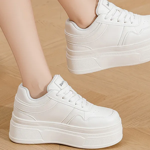 DAPHNE Low Top Skateboard Shoes Women's White-3