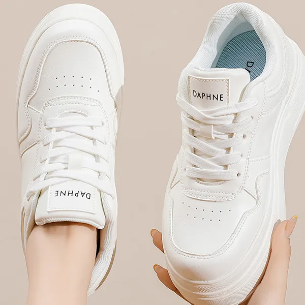DAPHNE Low Top Skateboard Shoes Women's White-2
