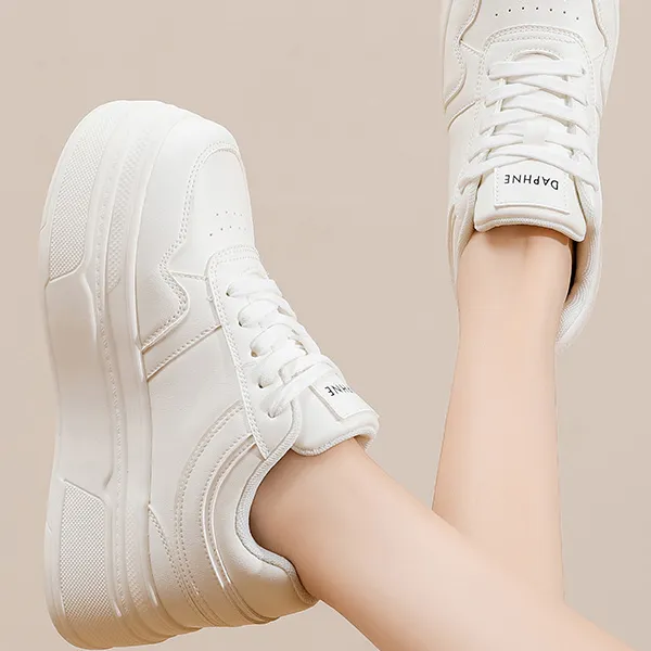 DAPHNE Low Top Skateboard Shoes Women's White-4