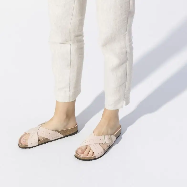 Birkenstock Abrasion-Resistant Slide Slippers Unisex Ecru Regular-4