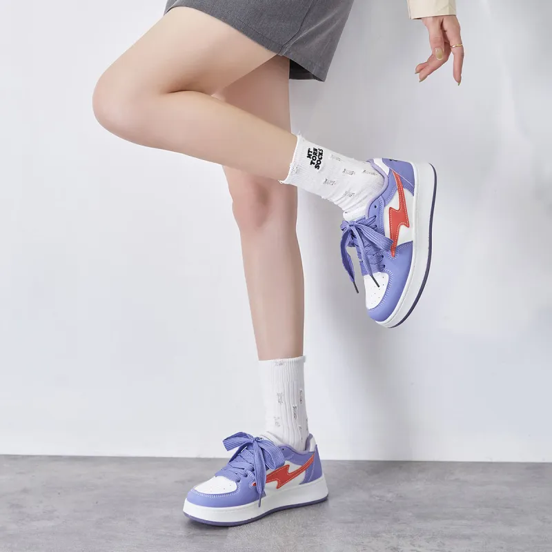 Komanic Non slip Lightweight Low Top Skateboard Shoes Women's White-38