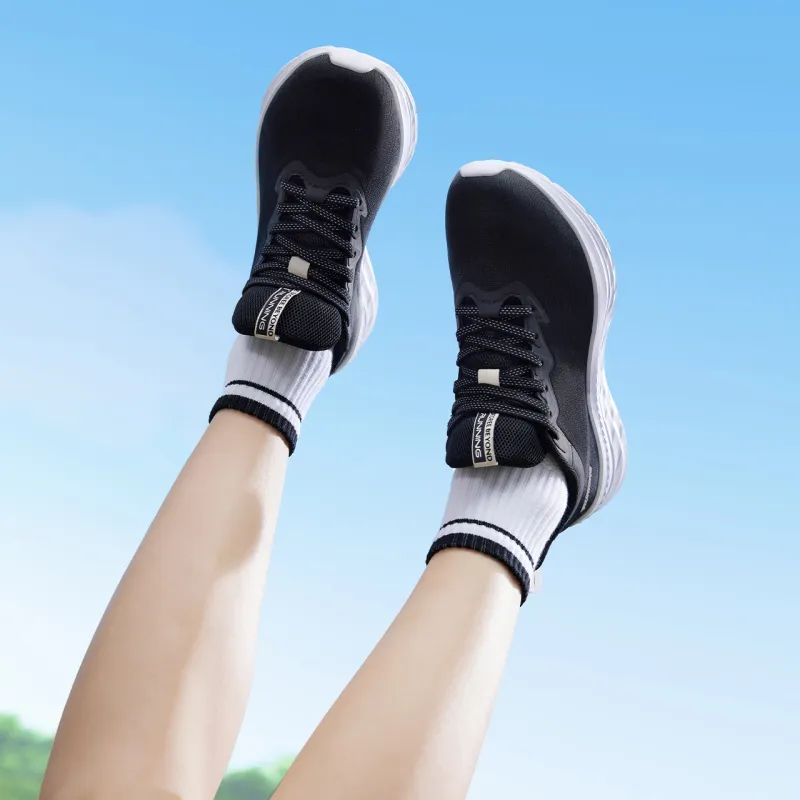 361° Cushioning Breathable Lightweight Low-Top Running Shoes Women's Black-2