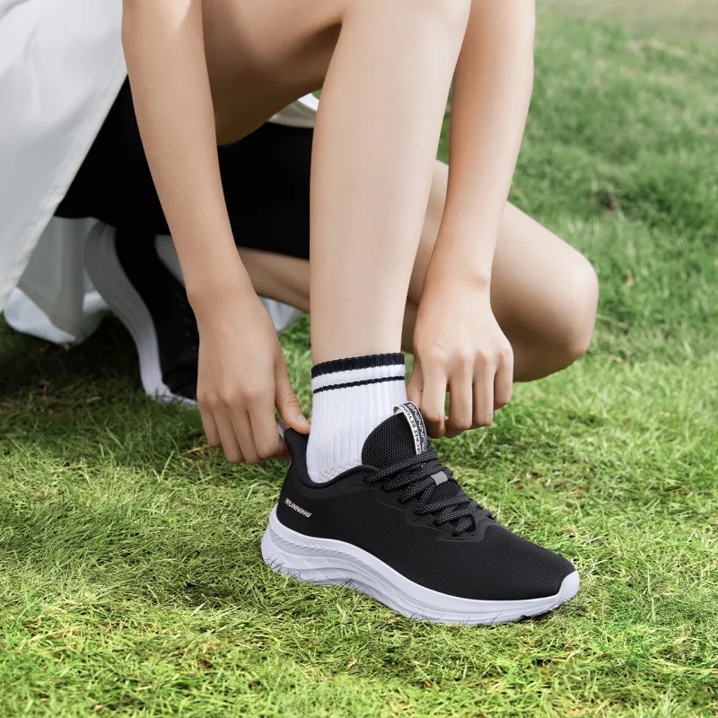 361° Cushioning Breathable Lightweight Low-Top Running Shoes Women's Black-1