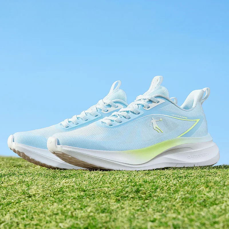 QIAODAN Cushioned Wear Resistant Lightweight Low Top Casual Running Shoes Men's White Blue-1