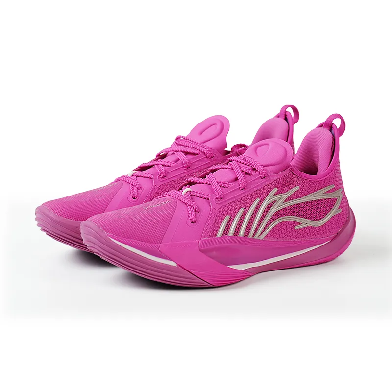 LiNing Shock Absorbers With Slip Resistant And Abrasion Resistant Properties Low Top Basketball Shoes Men's Purple-2