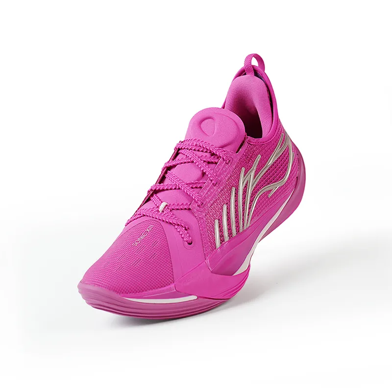 LiNing Shock Absorbers With Slip Resistant And Abrasion Resistant Properties Low Top Basketball Shoes Men's Purple-3