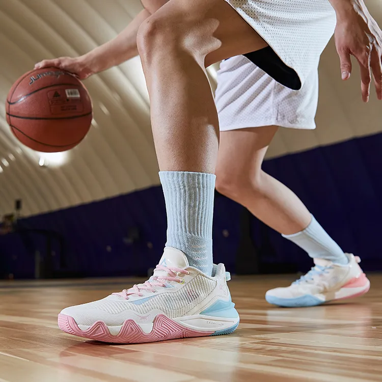 PEAK Taichi Origin 1.0 Slip Resistant And Abrasion Resistant Coverage Low Top Basketball Shoes Men's Blue Pink-5