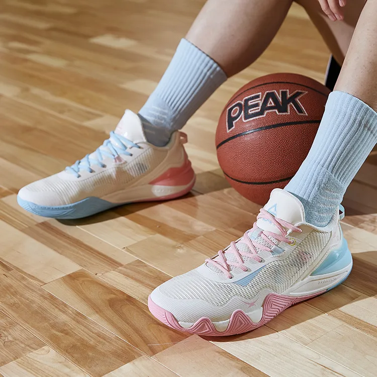 PEAK Taichi Origin 1.0 Slip Resistant And Abrasion Resistant Coverage Low Top Basketball Shoes Men's Blue Pink-6
