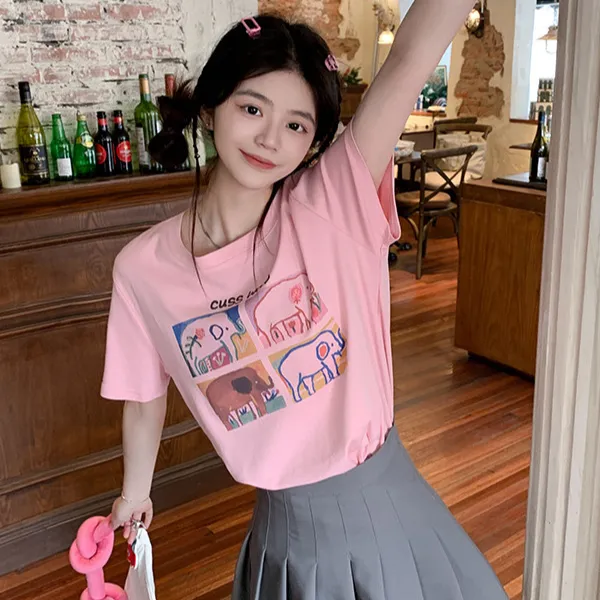 Juden Choi T Shirt Women's Pink-1