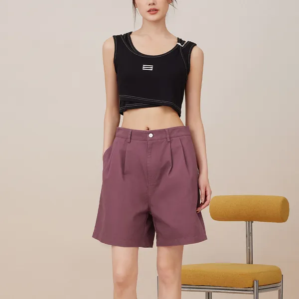 EICHITOO Casual Shorts Women's Pink Purple-1